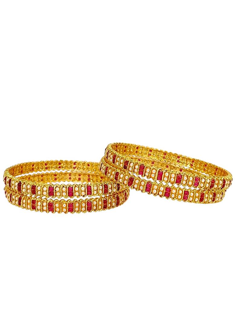 Golden Alloy Bangles - Indya