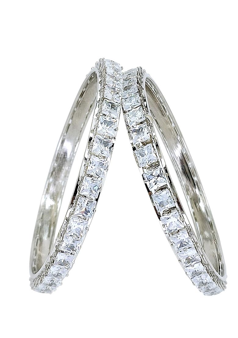 Silver Alloy Bangles - Indya