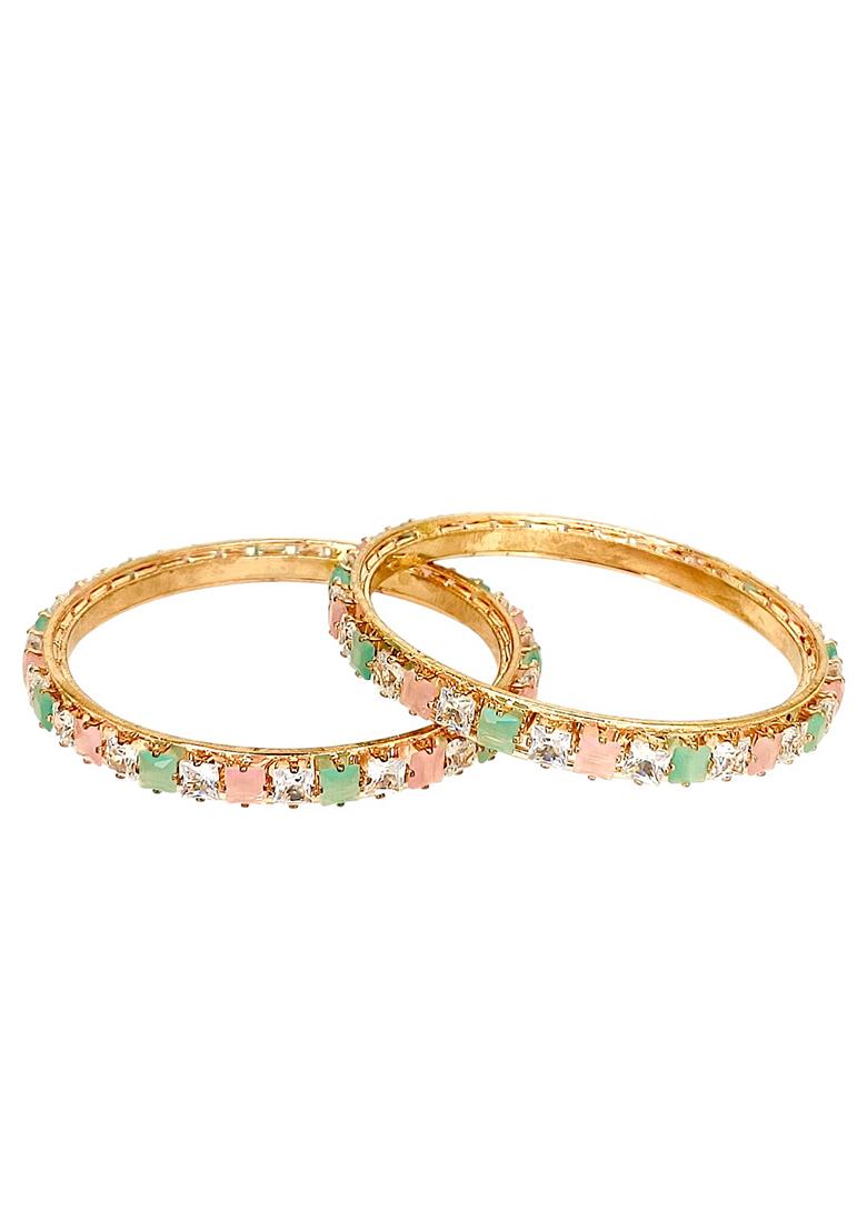 Rose Gold Alloy Bangles - Indya