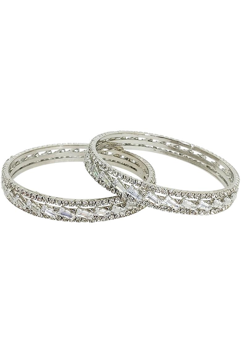 Silver Alloy Bangles - Indya