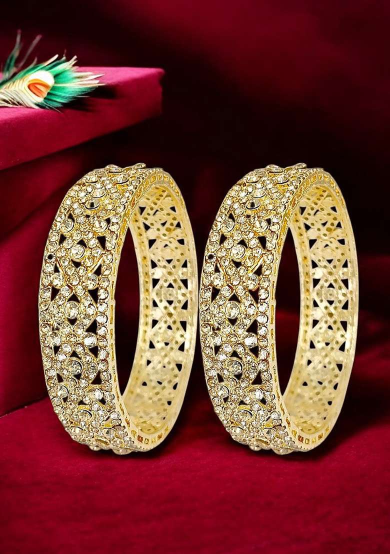Golden Alloy Bangles - Indya