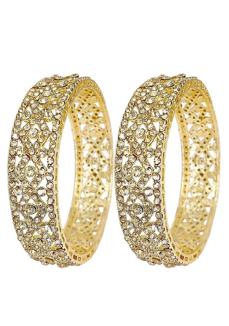 Golden Alloy Bangles - Indya