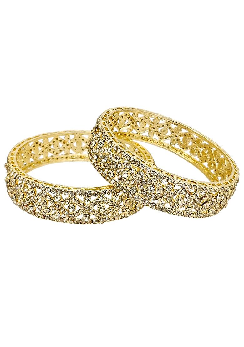 Golden Alloy Bangles - Indya