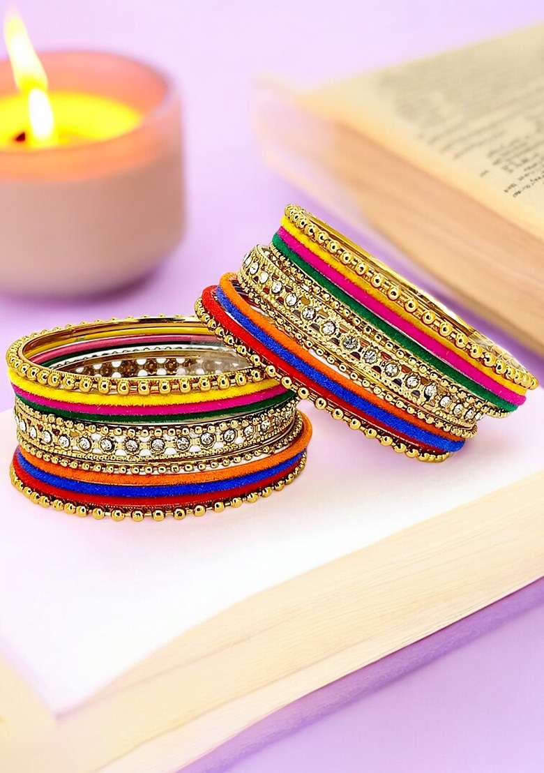 Golden Alloy Bangles - Indya