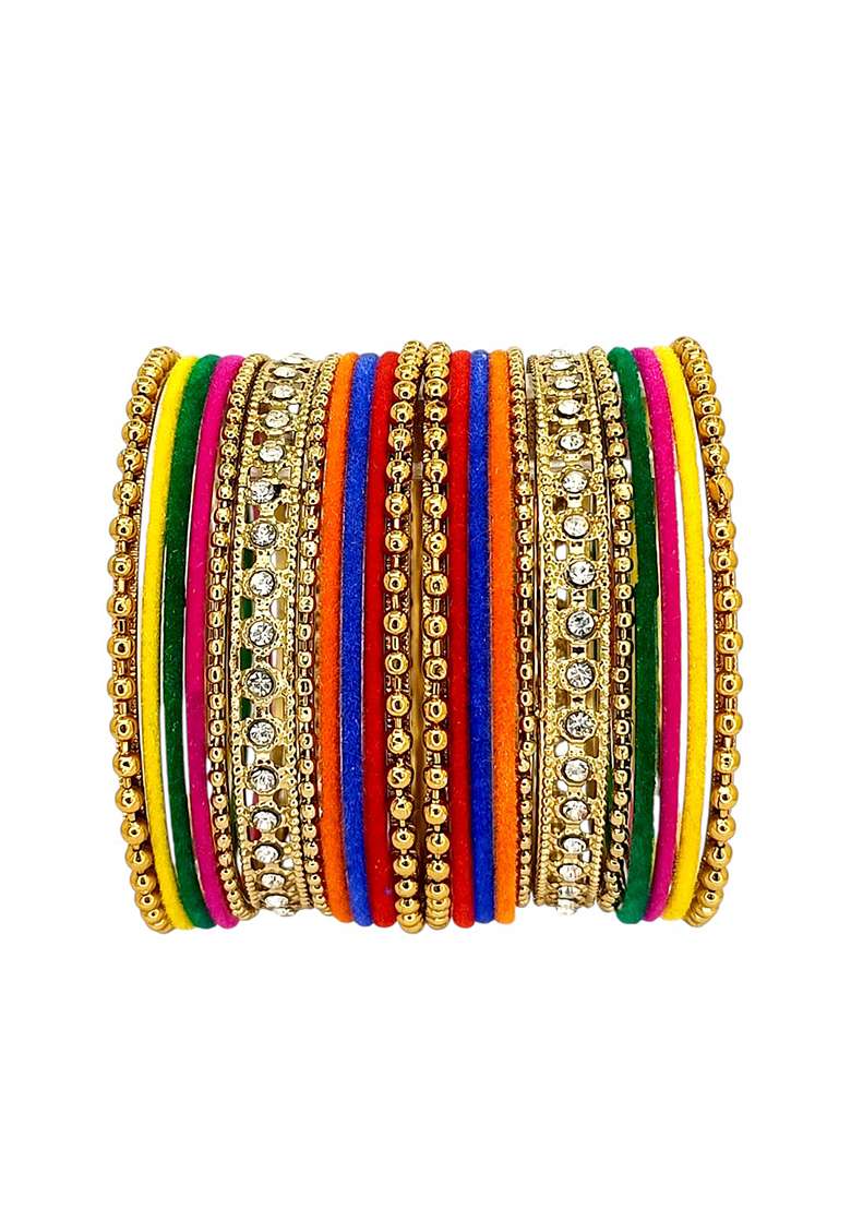 Golden Alloy Bangles - Indya