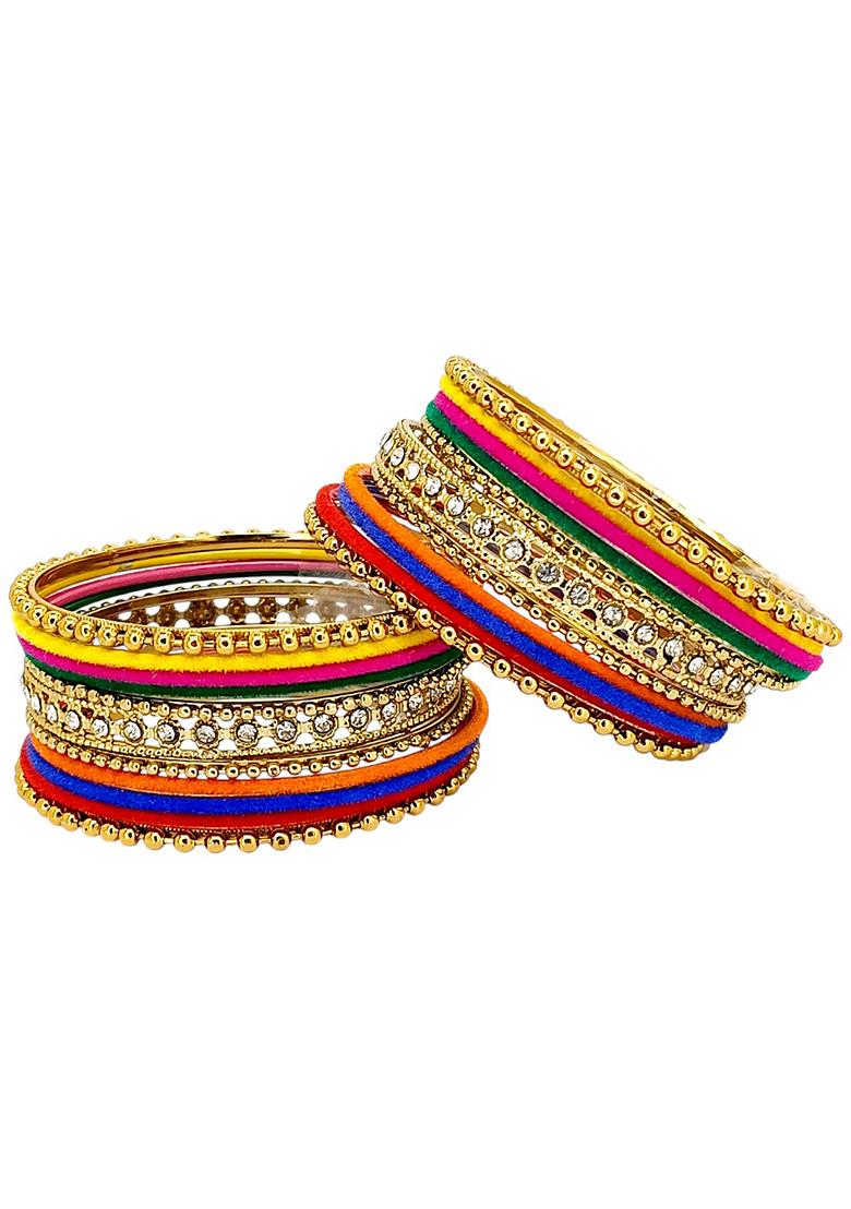 Golden Alloy Bangles - Indya