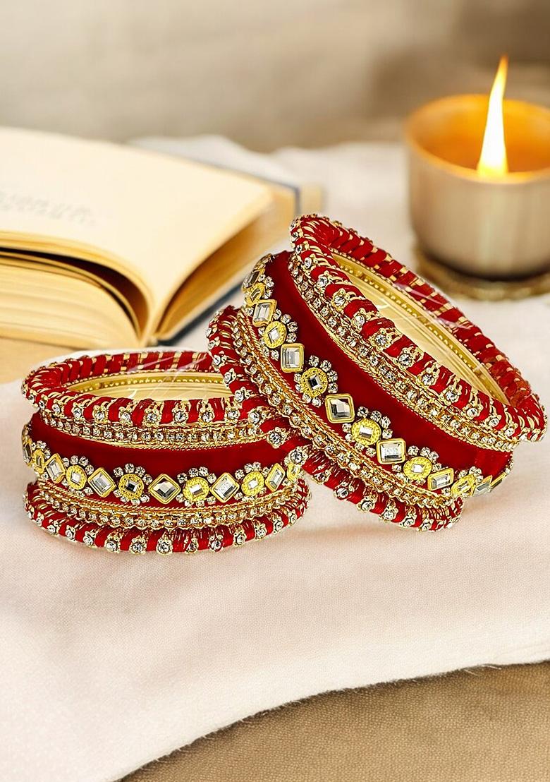 Golden Alloy Bangles - Indya