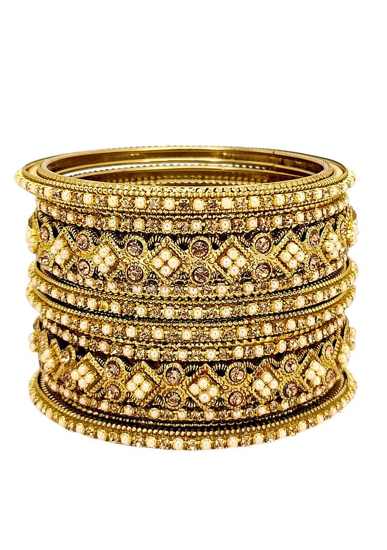 Golden Alloy Bangles - Indya