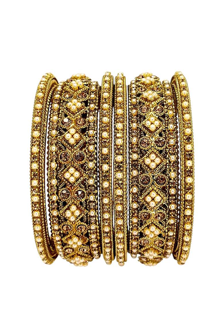 Golden Alloy Bangles - Indya