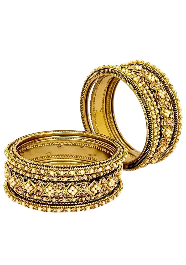 Golden Alloy Bangles - Indya