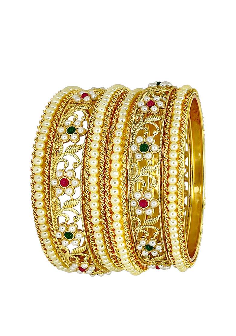 Golden Alloy Bangles - Indya