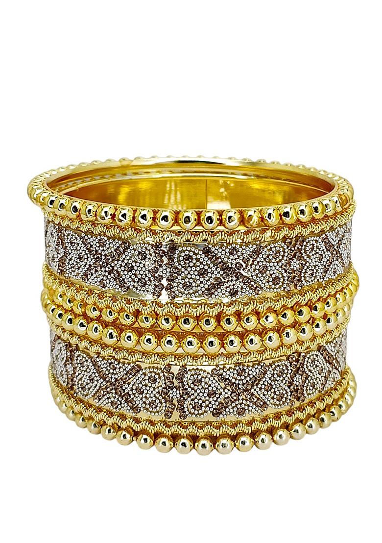 Golden Alloy Bangles - Indya