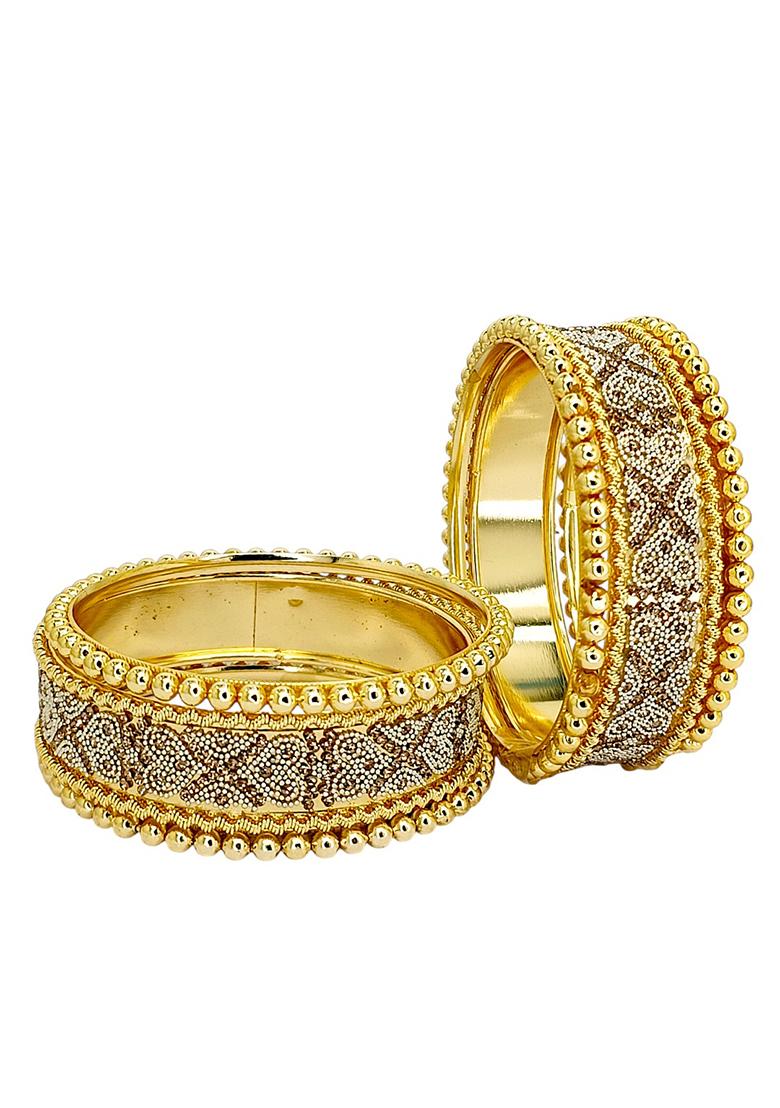Golden Alloy Bangles - Indya