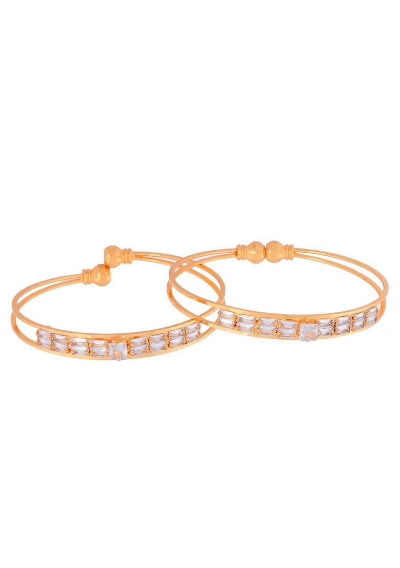 Gold Stainless Steel Bangles - Indya