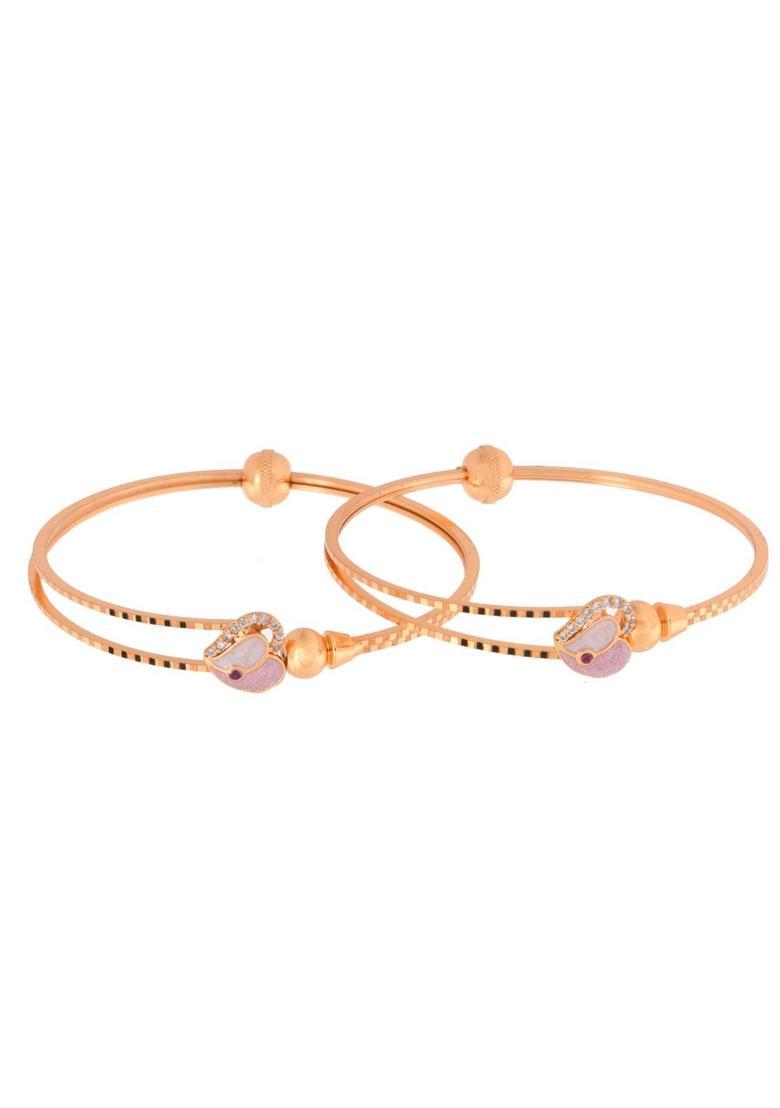 Gold Stainless Steel Bangles - Indya