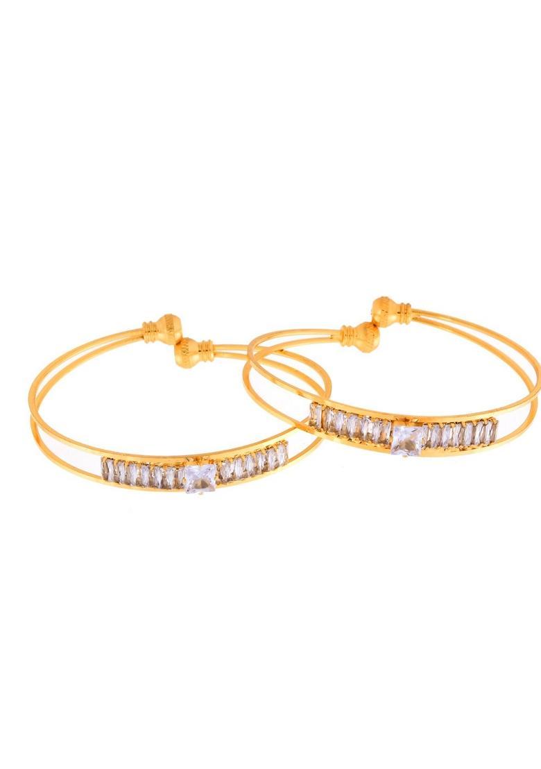 Gold Stainless Steel Bangles - Indya