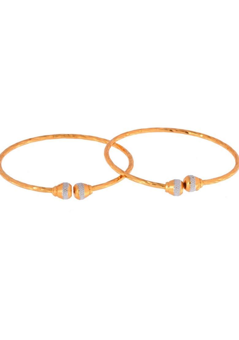 Gold Stainless Steel Bangles - Indya