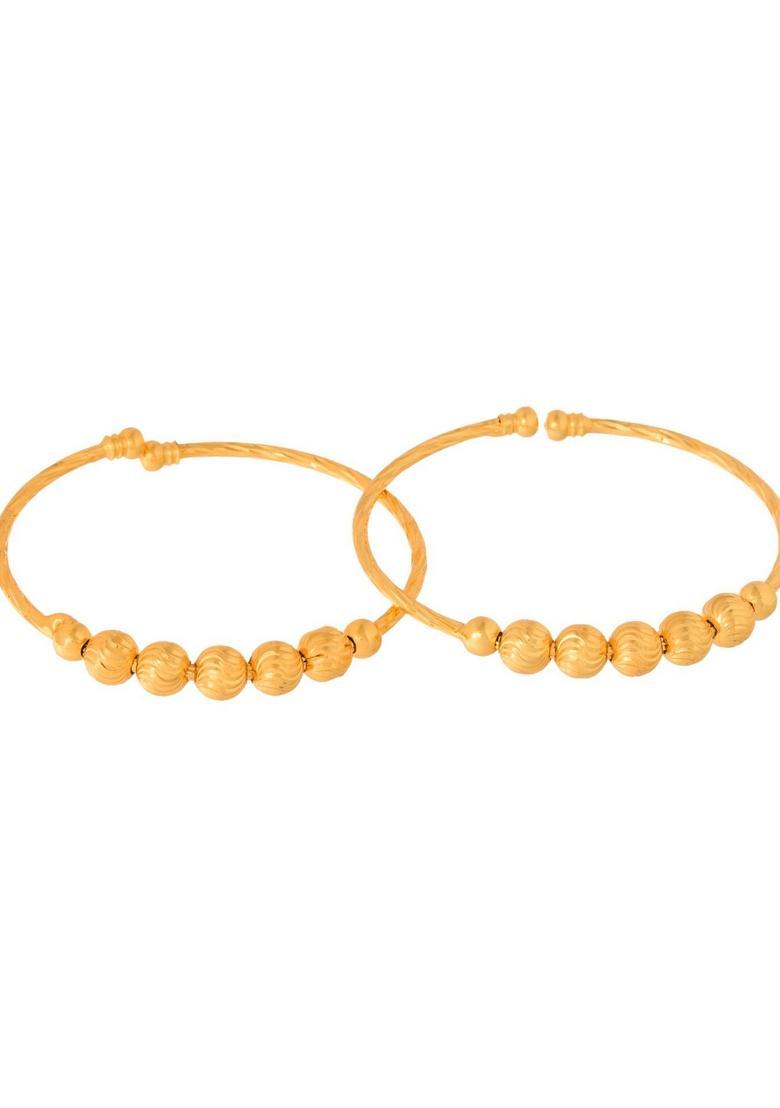 Gold Stainless Steel Bangles - Indya
