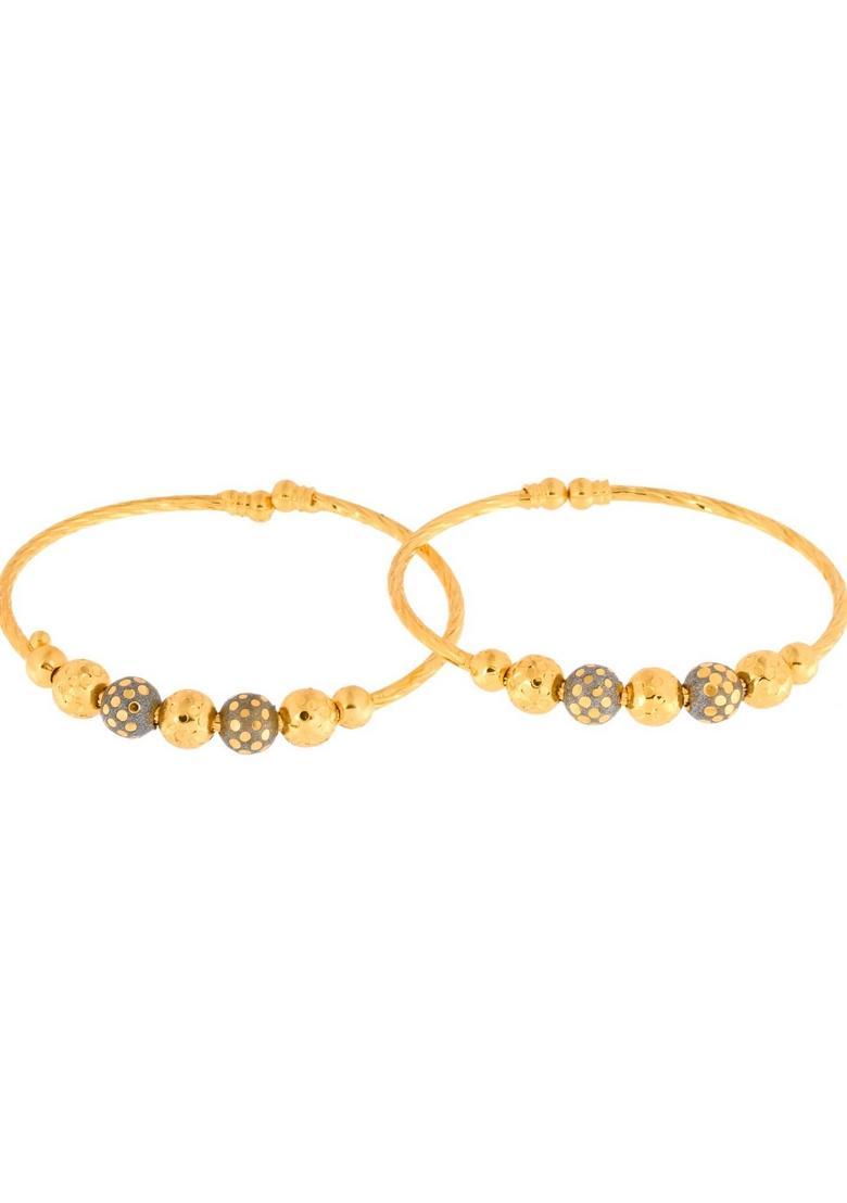 Gold Stainless Steel Bangles - Indya