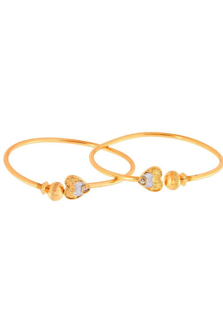 Gold Stainless Steel Bangles - Indya