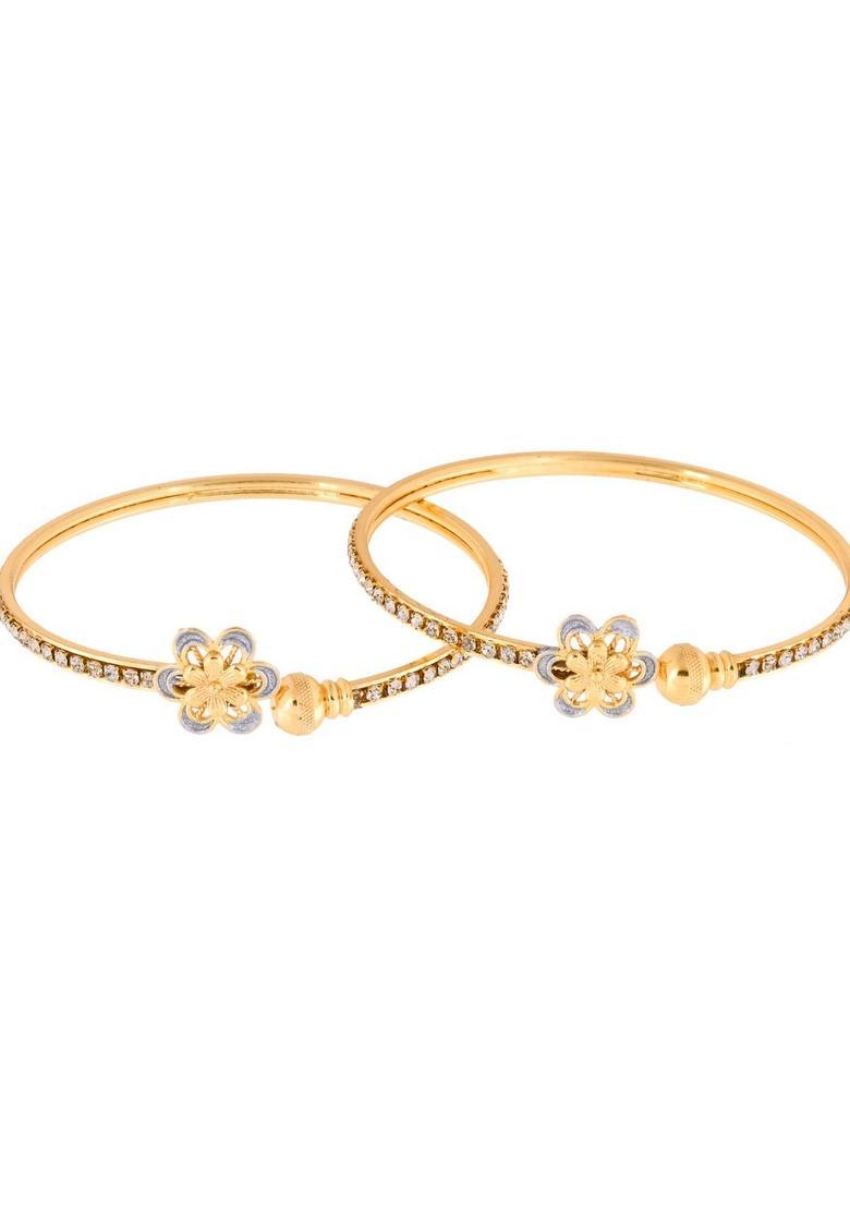 Gold Stainless Steel Bangles - Indya