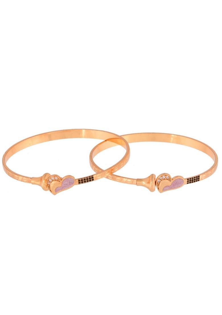 Gold Stainless Steel Bangles - Indya