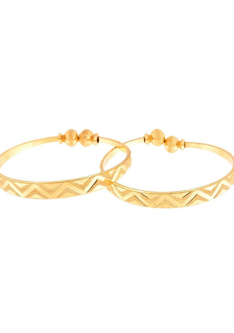 Gold Stainless Steel Bangles - Indya