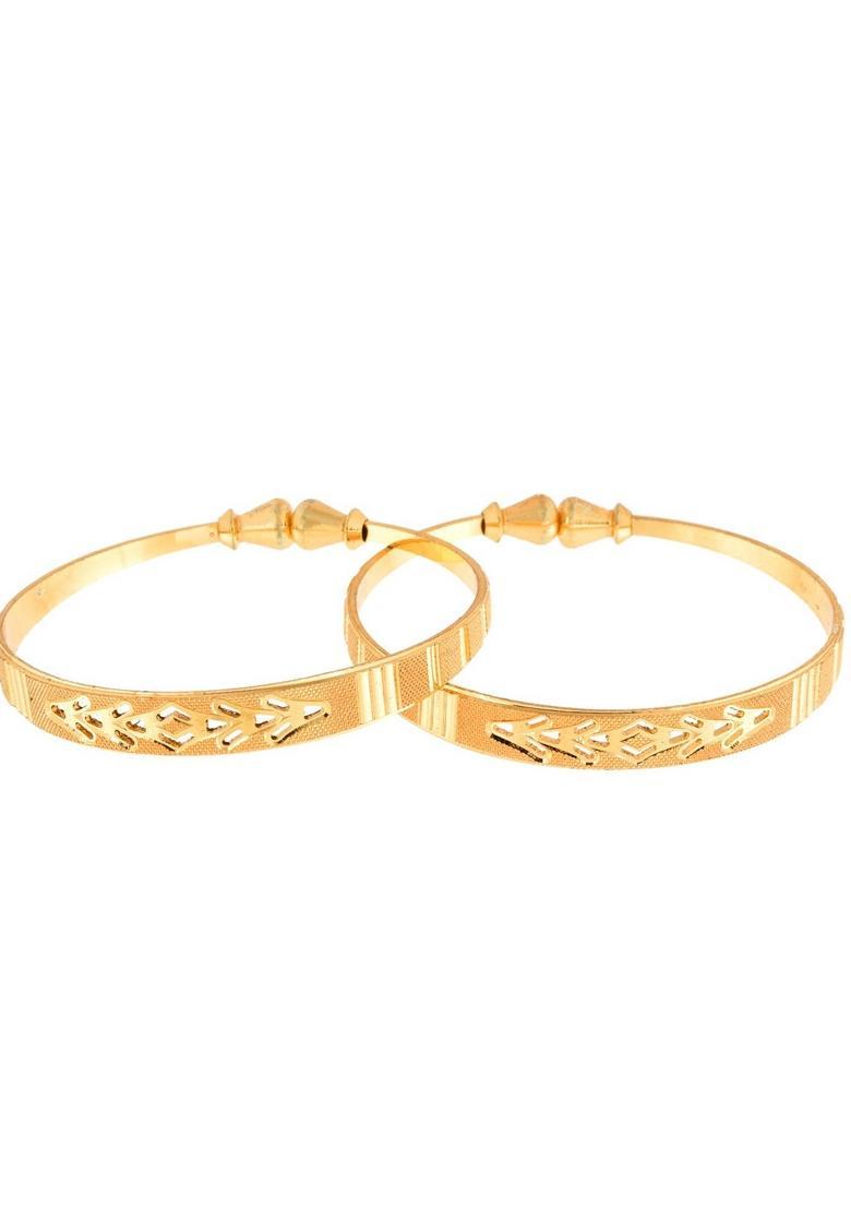 Gold Stainless Steel Bangles - Indya
