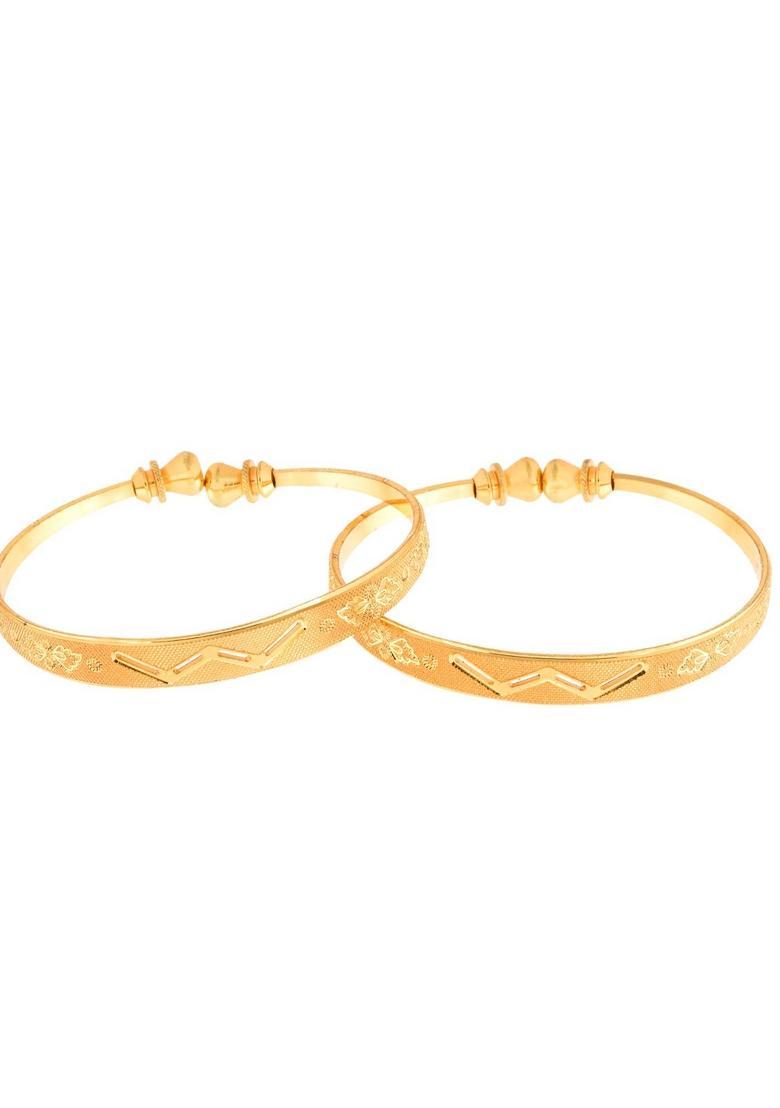 Gold Stainless Steel Bangles - Indya