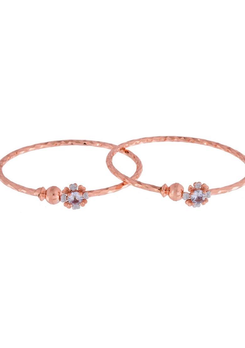 Rose Gold Stainless Steel Bangles - Indya