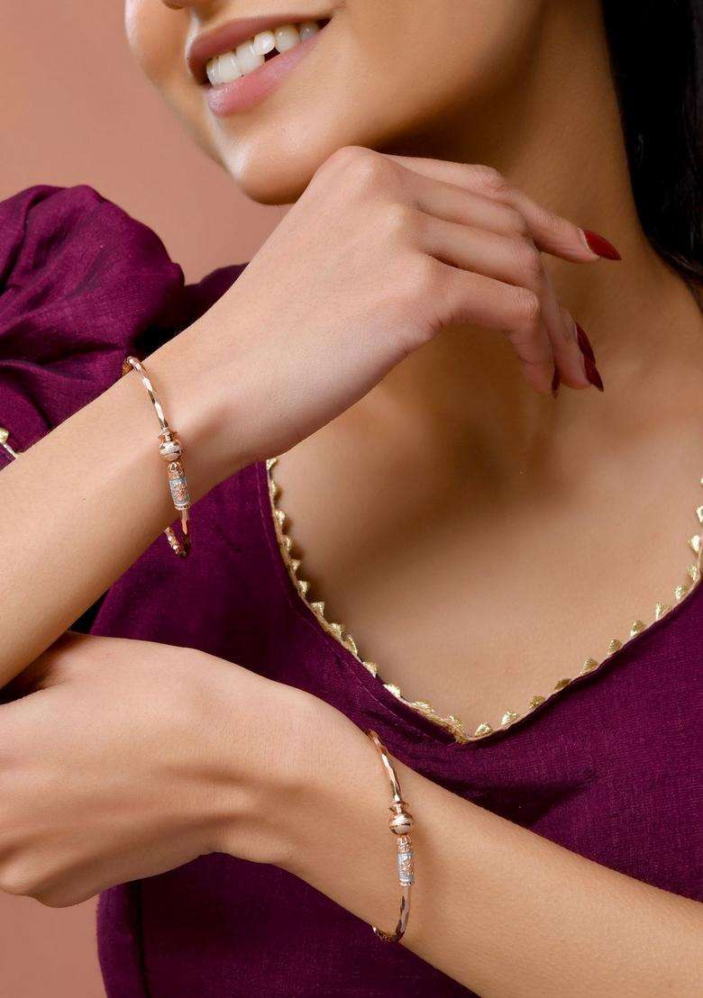 Rose Gold Stainless Steel Bangles - Indya