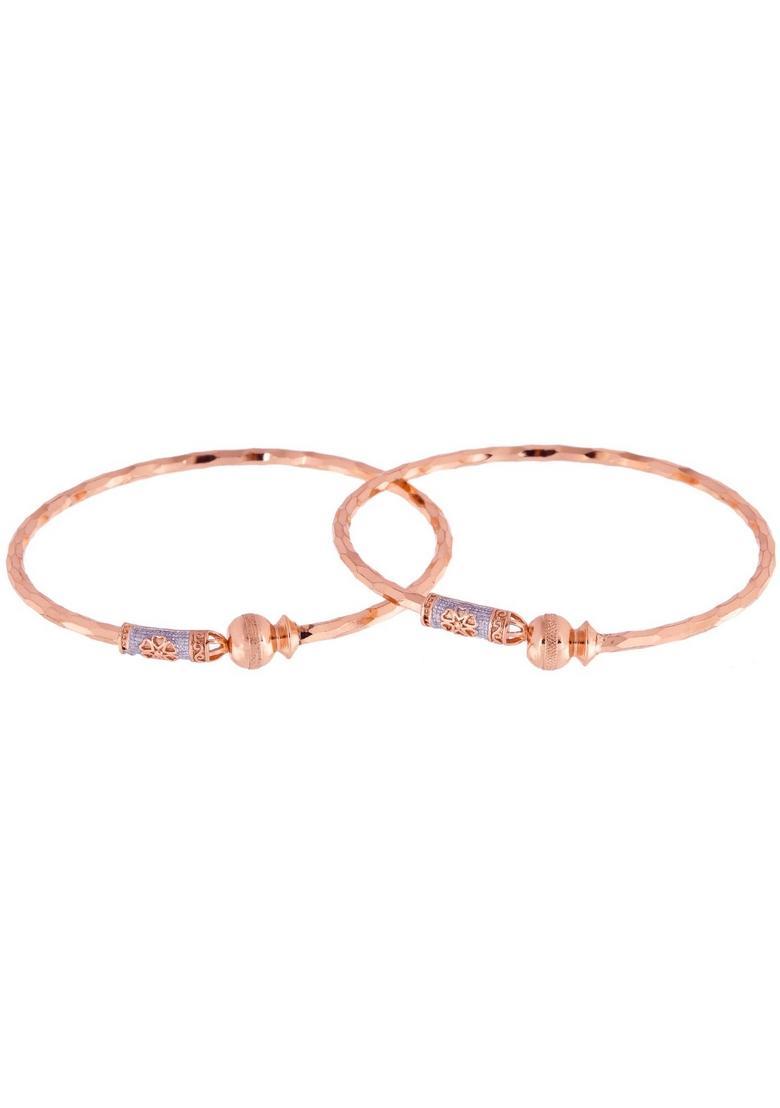 Rose Gold Stainless Steel Bangles - Indya