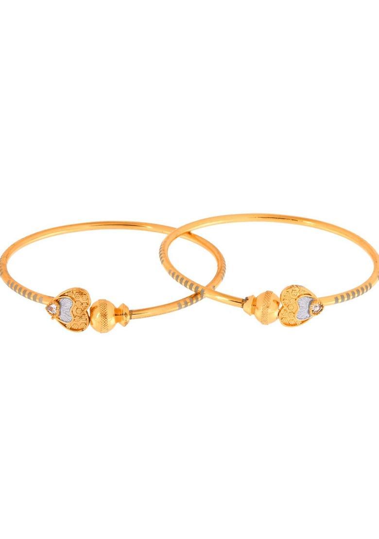 Gold Stainless Steel Bangles - Indya