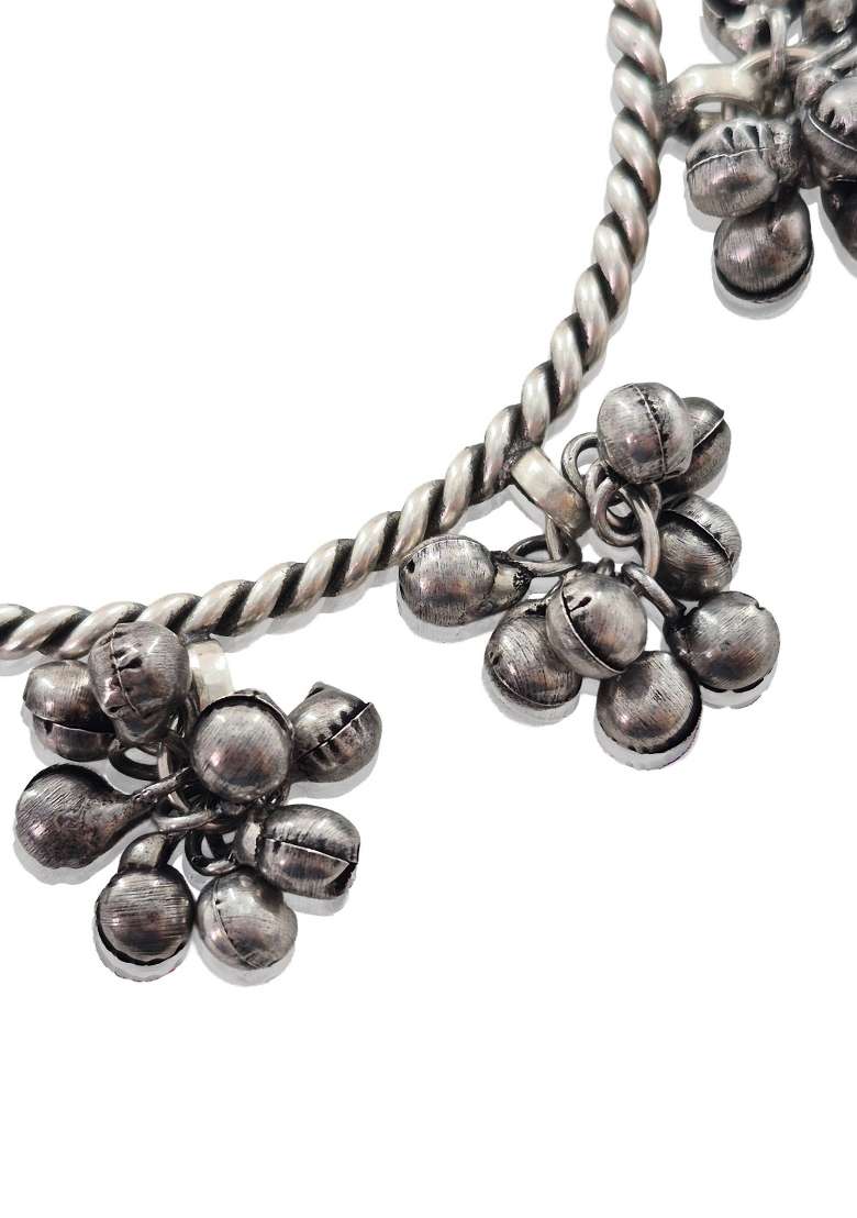 Silver Brass Bangles Set - Indya