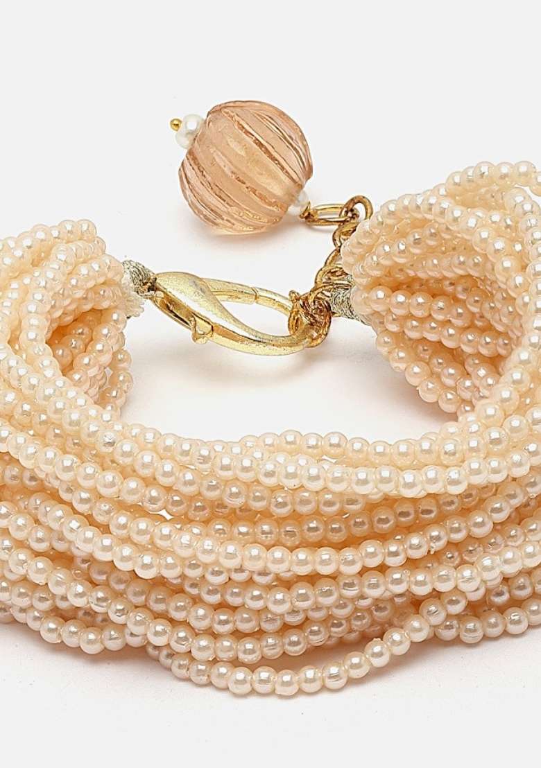 Cream Alloy Bracelet - Indya
