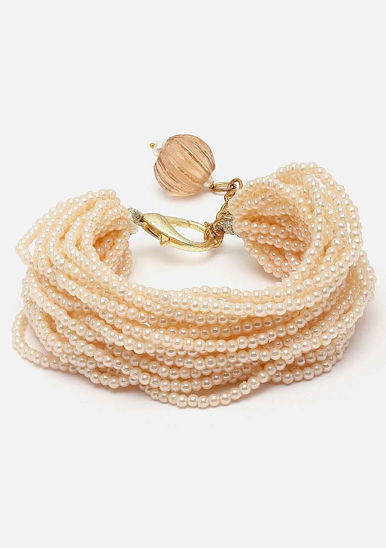 Cream Alloy Bracelet - Indya