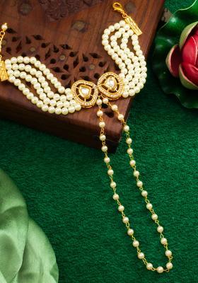 Golden Kundan Alloy Haath Phool