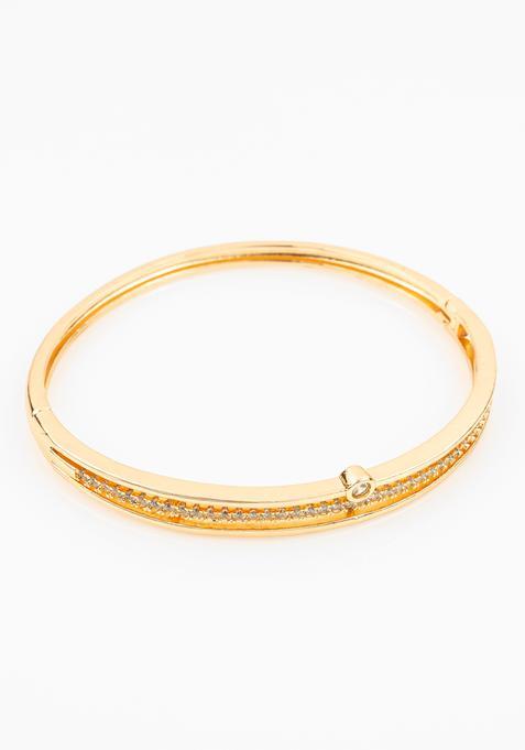 Golden Cubic Zirconia Alloy Bracelet