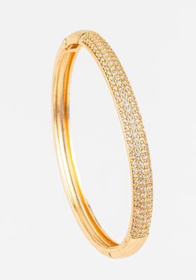 Golden Cubic Zirconia Alloy Bracelet