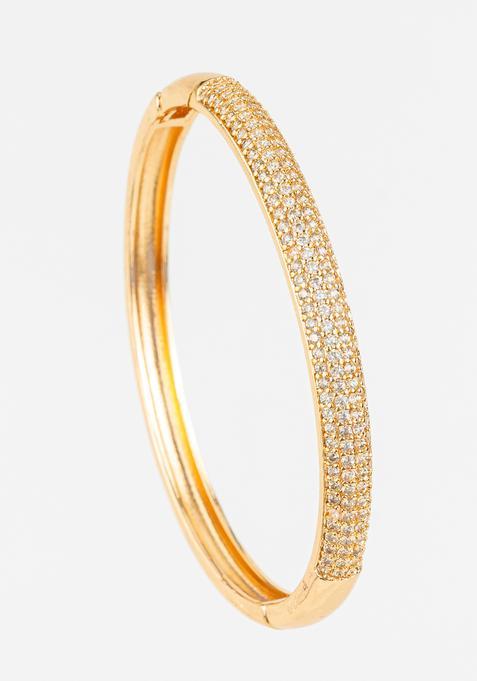 Golden Cubic Zirconia Alloy Bracelet