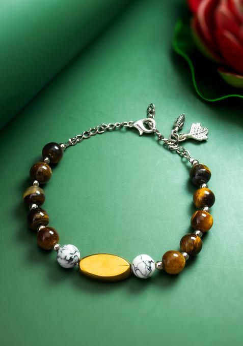 Brown Beads Alloy Bracelet