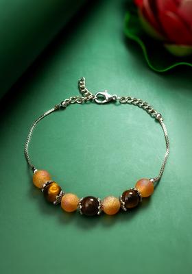 Brown Beads Alloy Bracelet