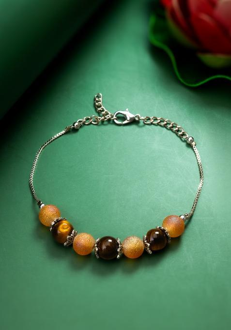Brown Beads Alloy Bracelet