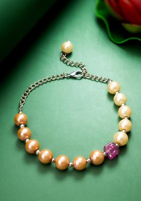 Golden Beads Alloy Bracelet