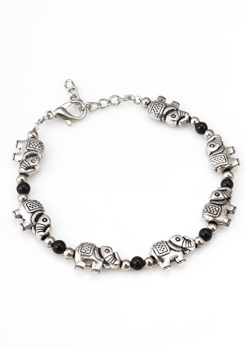 Silver Beads Alloy Bracelet - Indya