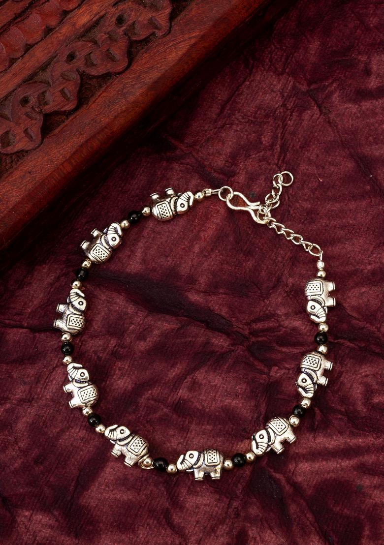Silver Beads Alloy Bracelet - Indya