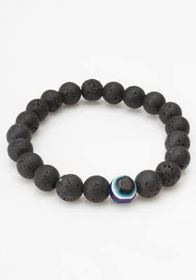 Black Beads Alloy Bracelet