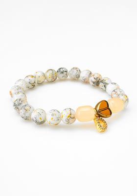 White Beads Alloy Bracelet