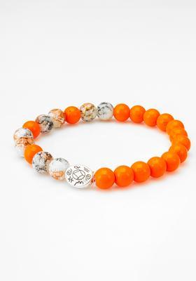 Orange Beads Alloy Bracelet