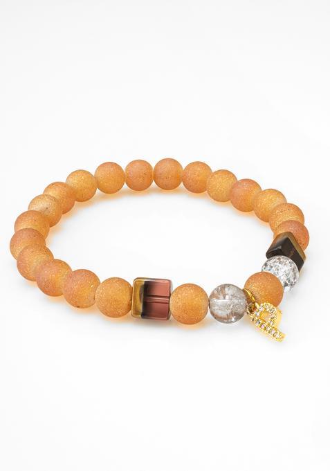 Orange Beads Alloy Bracelet